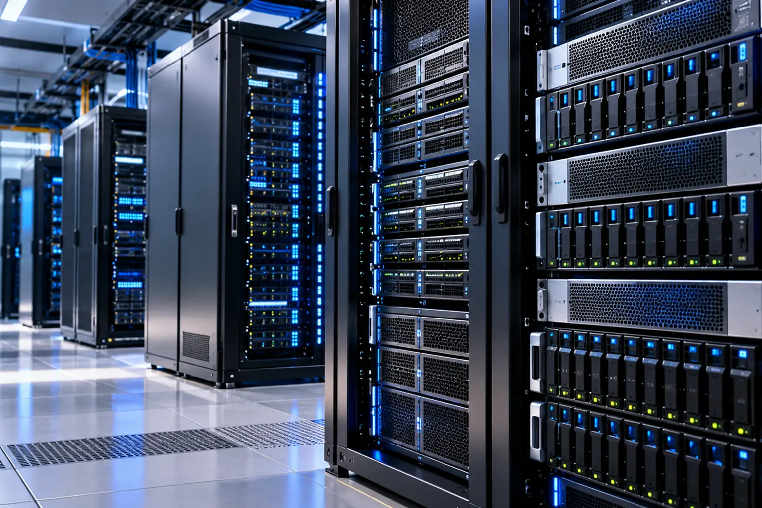 Engineer servicing server and storage hardware